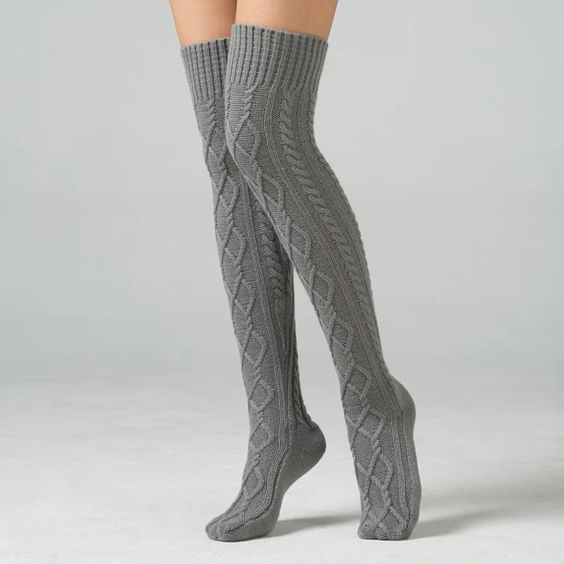 Winter Wool Over Knee Socks