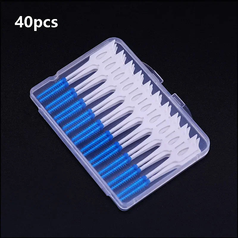 40/120pcsInterdental brush Soft silicone adaptive interdental brush Space brush orthodontic braces brush dental odontología