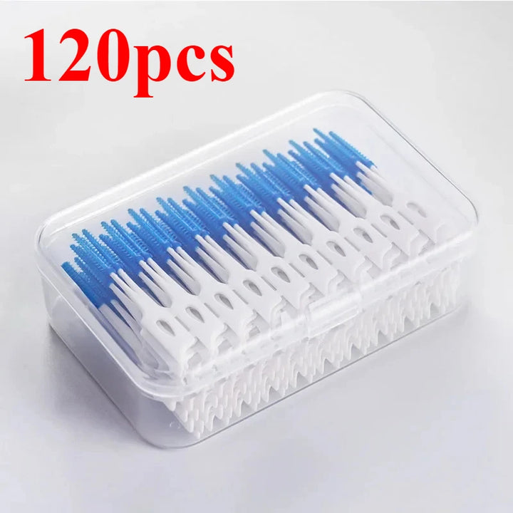 40/120pcsInterdental brush Soft silicone adaptive interdental brush Space brush orthodontic braces brush dental odontología