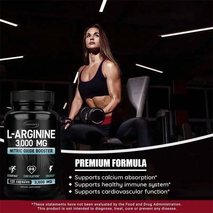 L-Arginine 3000mg - Enhance Performance, Endurance, Lean Muscle, and Improve Men's Health