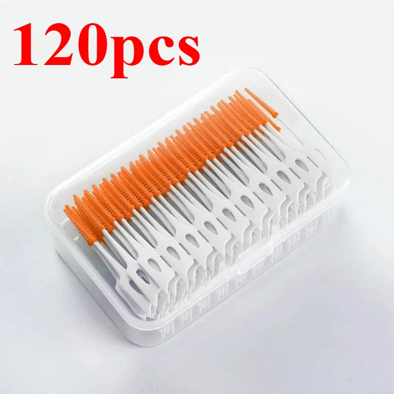 40/120pcsInterdental brush Soft silicone adaptive interdental brush Space brush orthodontic braces brush dental odontología