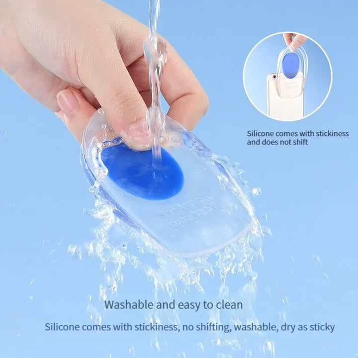 1 Pair Silicone Heel Pad Thickened Sports Cushioning U-Shaped Half Size Pad Non-Slip Invisible Inner Increase Insole