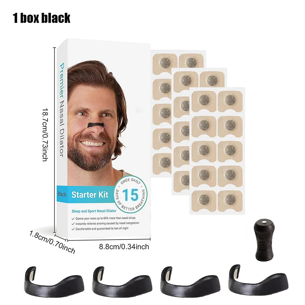 15/30Days Nasal Breathing Dilators Starter Kits Magnetic Nose Strips Increase Sports Air Intake Improve Sleeping Reduce Snoring