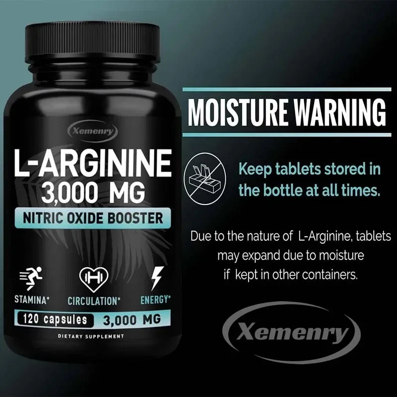 L-Arginine 3000mg - Enhance Performance, Endurance, Lean Muscle, and Improve Men's Health