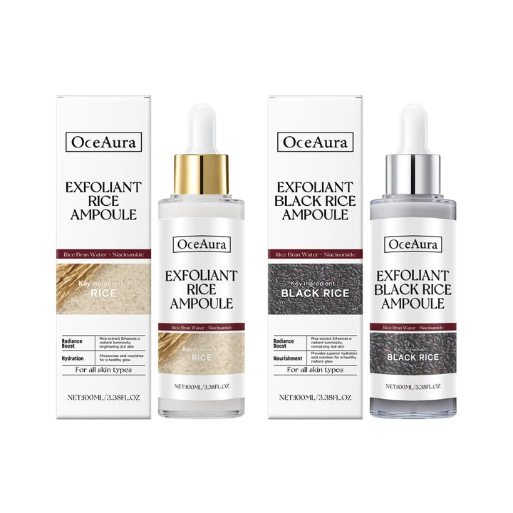 Exfoliating Facial Serum Blackhead Remover Smoothing Cleansing Pores Brightening Moisturizing Scrub Essence Black Rice Ampoule