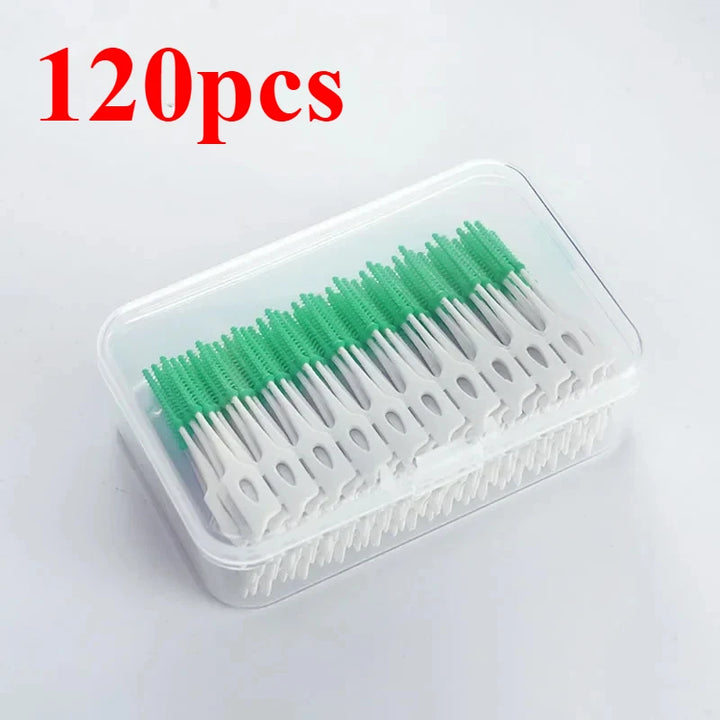40/120pcsInterdental brush Soft silicone adaptive interdental brush Space brush orthodontic braces brush dental odontología