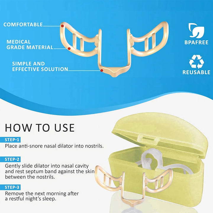 Nose Dilator Nasal Silicone Nose Clip Anti Snoring Easy Breath Preventing Snoring Help Breathe Snoring Devices Improve Sleeping