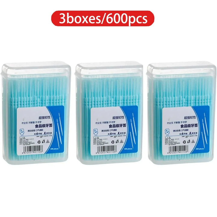 Toothpick Disposable Family Box Packed Portable Ultra Fine Pick Double Head High End Personality Creative Fruit Stick 200 Pieces