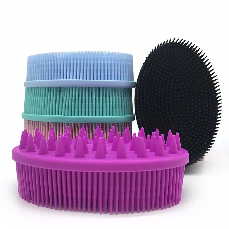 Soft Silicone Brush Wash Bath Shower Exfoliating Skin Fit For Baby Adult Bath Brush Shampoo Head Massage Brush Siliconebrush
