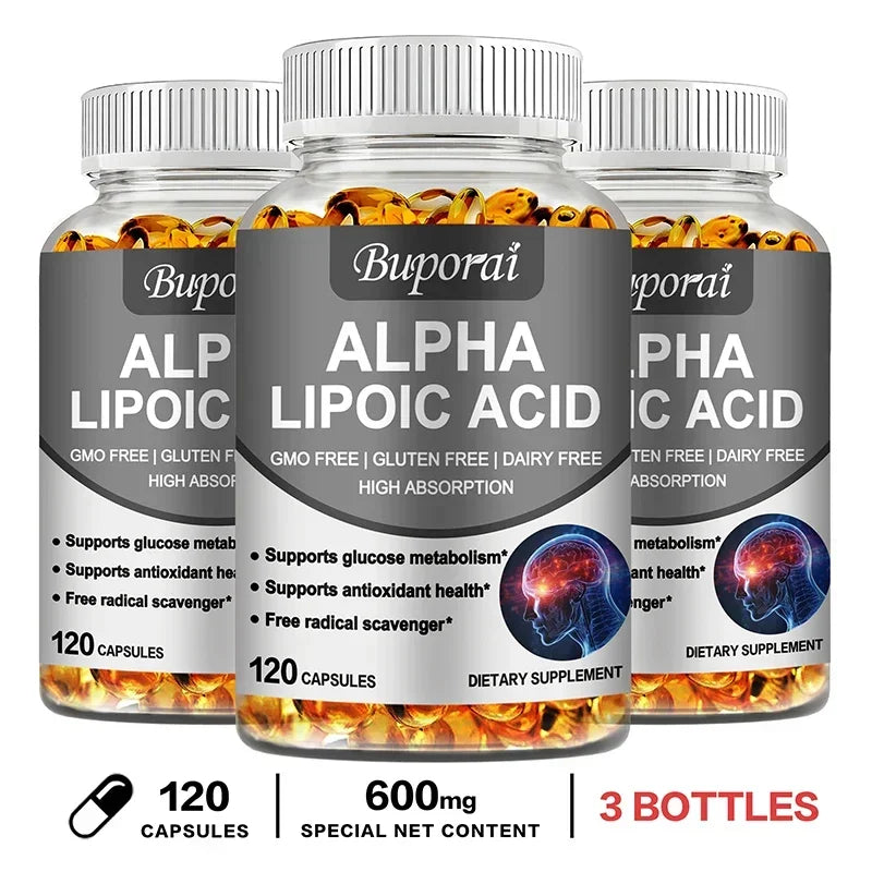 Alpha Lipoic Acid 600mg - Powerful Antioxidants Skin Care Protecting Liver, Brain and Nerve Health Energy Metabolism
