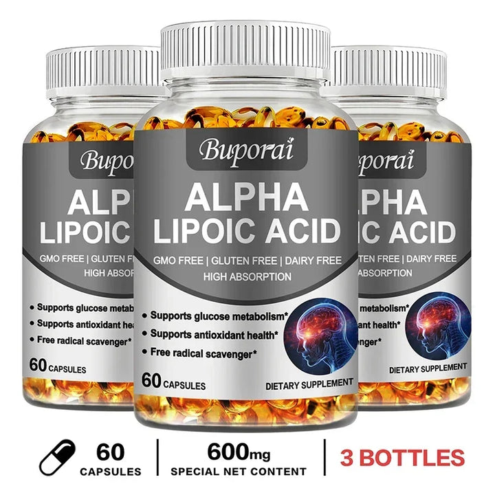 Alpha Lipoic Acid 600mg - Powerful Antioxidants Skin Care Protecting Liver, Brain and Nerve Health Energy Metabolism
