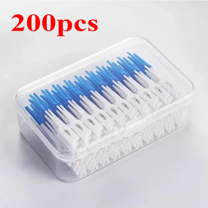 40/120pcsInterdental brush Soft silicone adaptive interdental brush Space brush orthodontic braces brush dental odontología