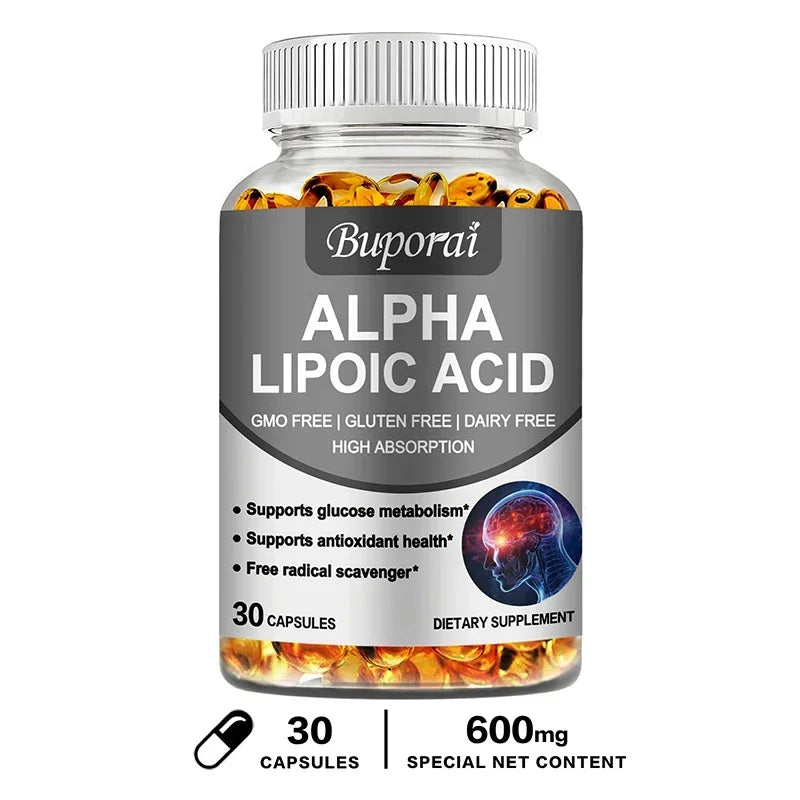 Alpha Lipoic Acid 600mg - Powerful Antioxidants Skin Care Protecting Liver, Brain and Nerve Health Energy Metabolism