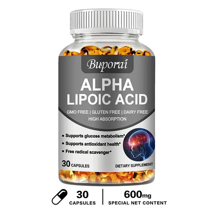 Alpha Lipoic Acid 600mg - Powerful Antioxidants Skin Care Protecting Liver, Brain and Nerve Health Energy Metabolism