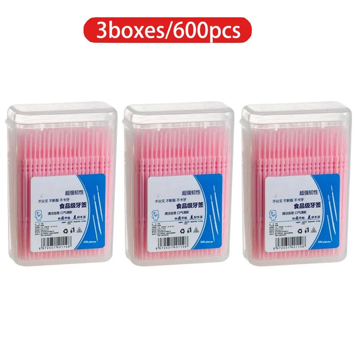 Toothpick Disposable Family Box Packed Portable Ultra Fine Pick Double Head High End Personality Creative Fruit Stick 200 Pieces