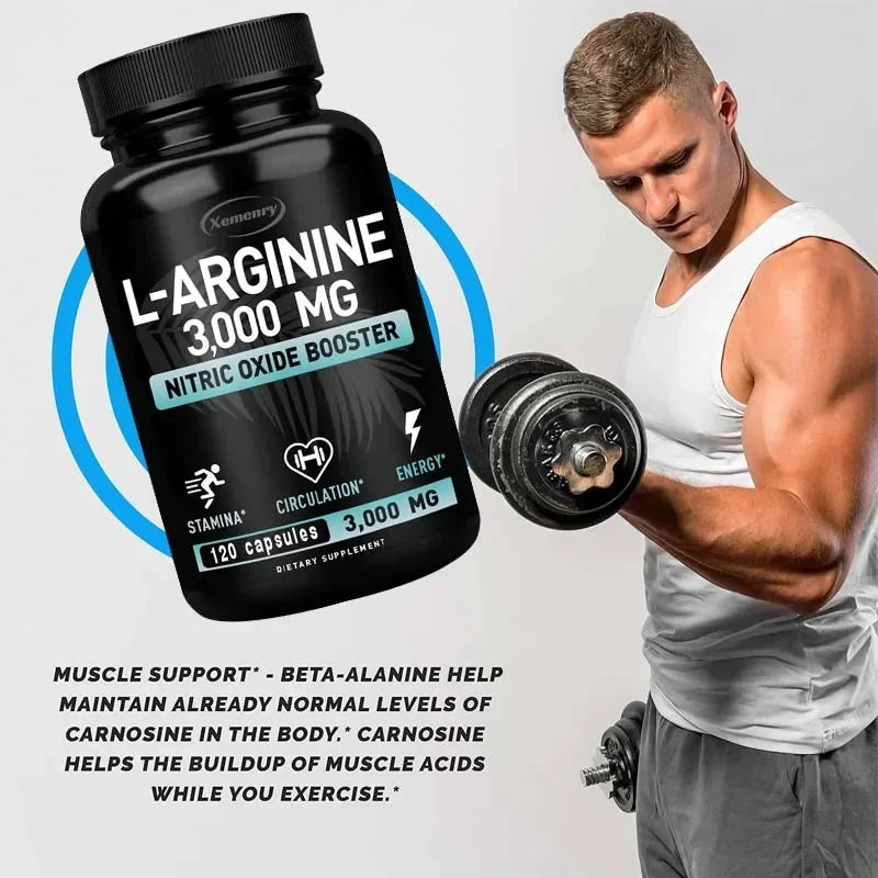 L-Arginine 3000mg - Enhance Performance, Endurance, Lean Muscle, and Improve Men's Health