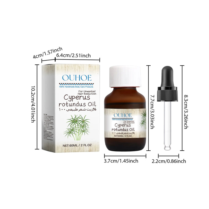 Pure Cyperus Rotundus Oil for Hair Removal Reducing Armpit Legs Arms Body Hair Inhibitor Smooth Body Skin Hair Removal Oil