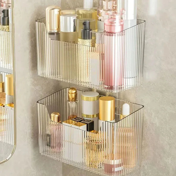 YTC Bathroom Wall-mounted Storage Box Toiletries Counter Perforation-free Storage Shelf Bathroom Wall-mounted Storage Box