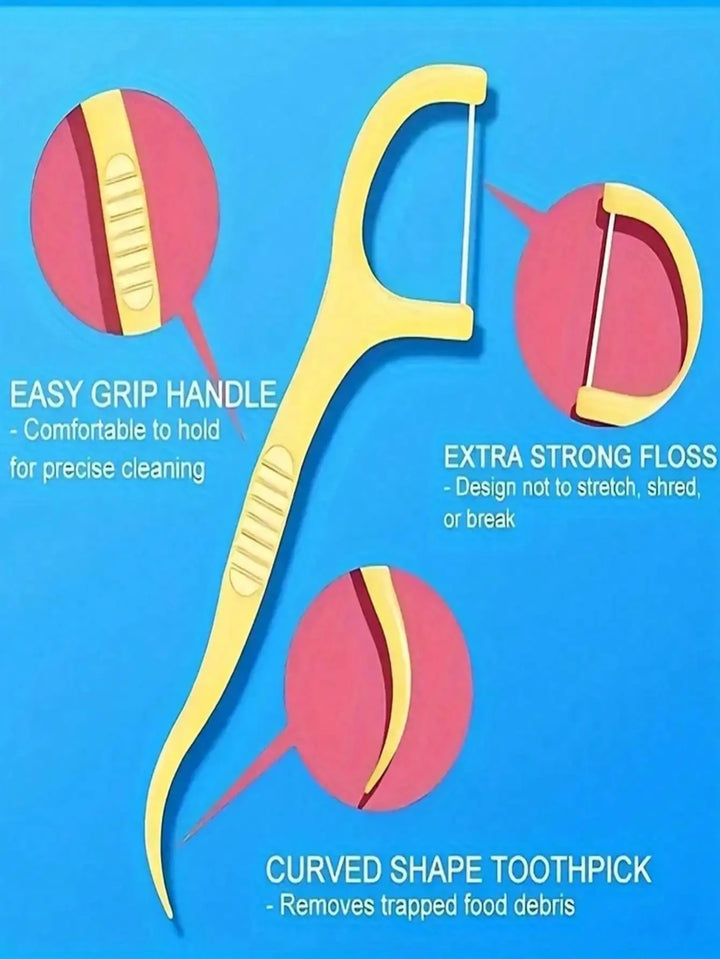50pcs/box Super Thin Smooth Disposable Floss, Individually Packaged, Fruit Flavor Floss Stick, Home Pack Toothpick, Portable Box