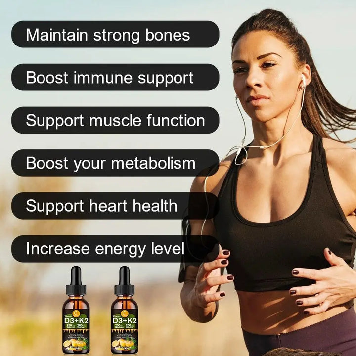 Liquid vitamin D3K2 can lower strong bones; Healthy Heart and Immune Enhancement Vitamin K2D3 Drops